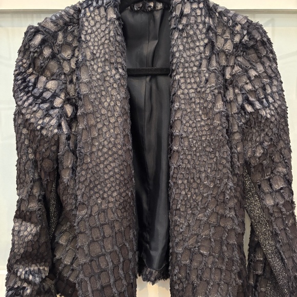 XS Black Alberto Makali Textured Shimmer Blazer - Picture 1 of 6